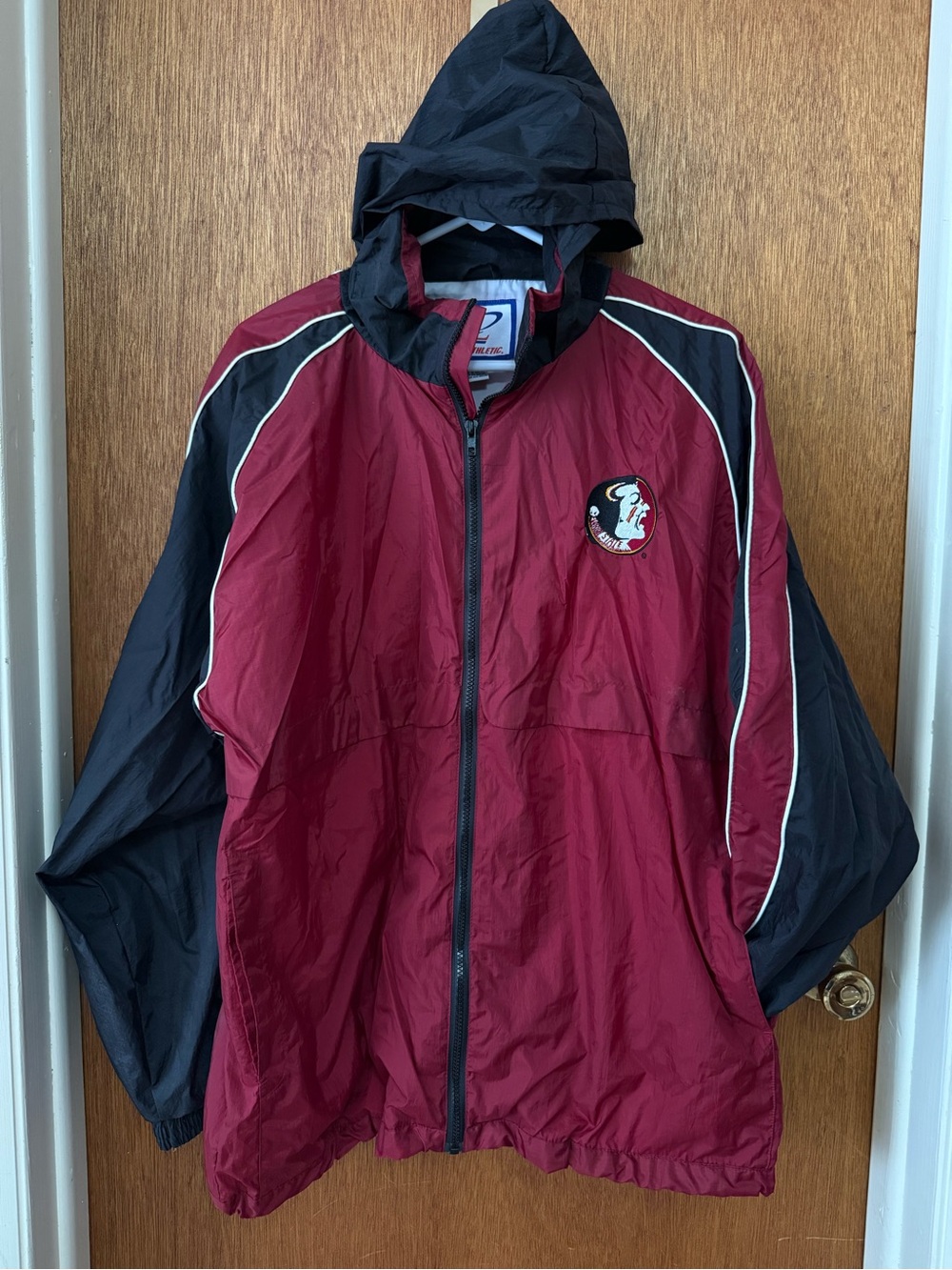 Loco Athletic Men’s Maroon and Black Hooded Florida State Seminoles Windbreaker